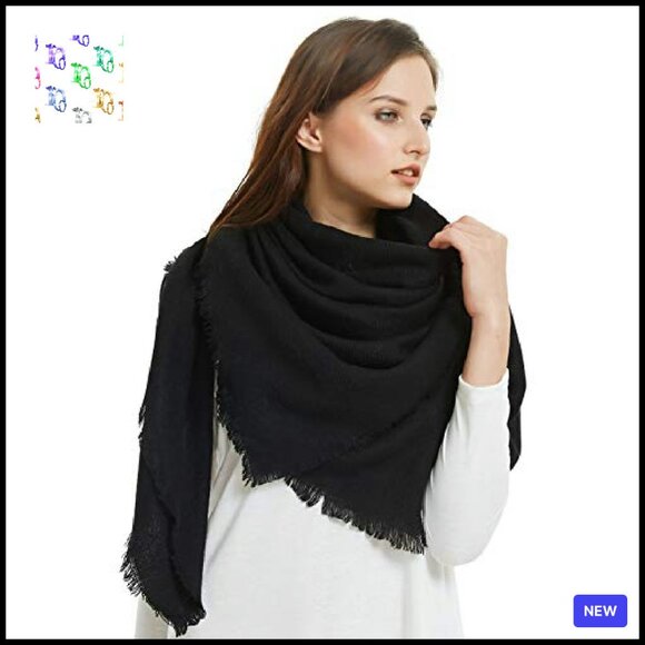 Oversized Cashmere-Like Acrylic Scarf Shawl Wrap Blanket Classic Elegant - Picture 2 of 8